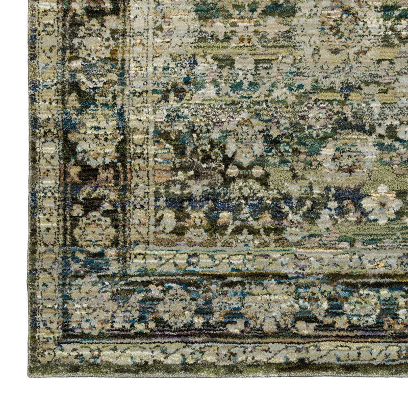 ORIENTAL WEAVERS Andorra 7125C Green Vintage Oriental Nylon Indoor Area Rectangle Rug (SAK16489)