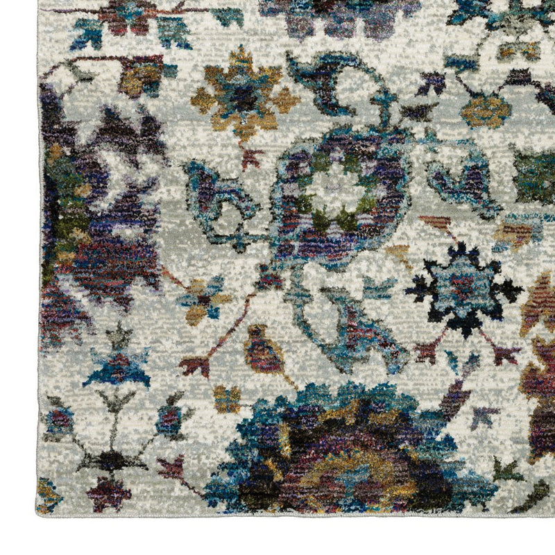 ORIENTAL WEAVERS Andorra 7129A Stone Bohemian Floral Nylon Indoor Area Rectangle Rug (SAK52812)