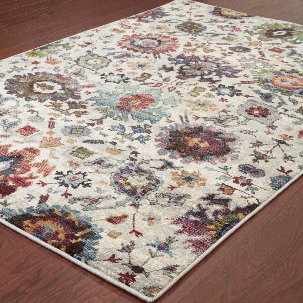 Oriental Weavers Andorra 7129A Stone Bohemian Floral Nylon Indoor Area Rectangle Rug (SAK52812)