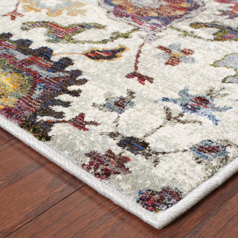 ORIENTAL WEAVERS Andorra 7129A Stone Bohemian Floral Nylon Indoor Area Rectangle Rug (SAK52812)