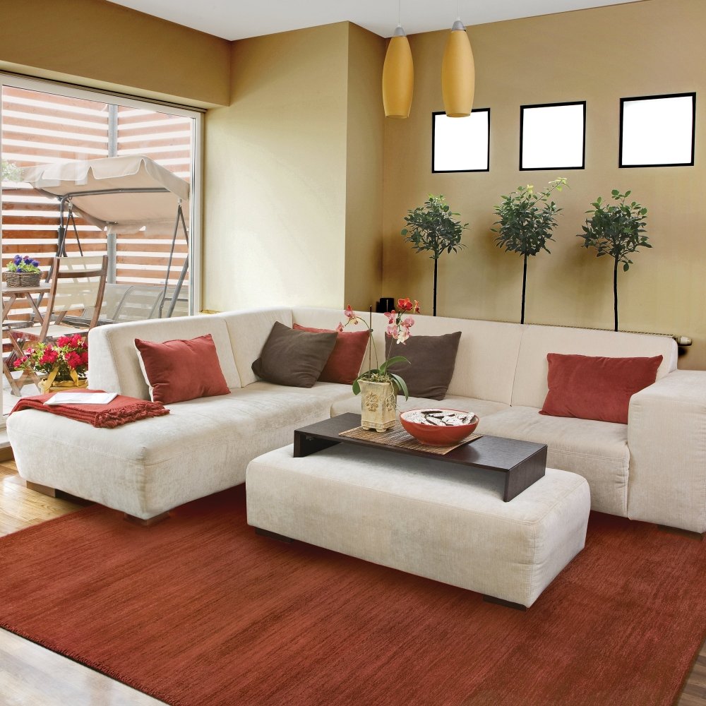 Oriental Weavers Aniston 27103 Red Chic Modern Solid Wool Indoor Area Rectangle Rug (SAK97317)