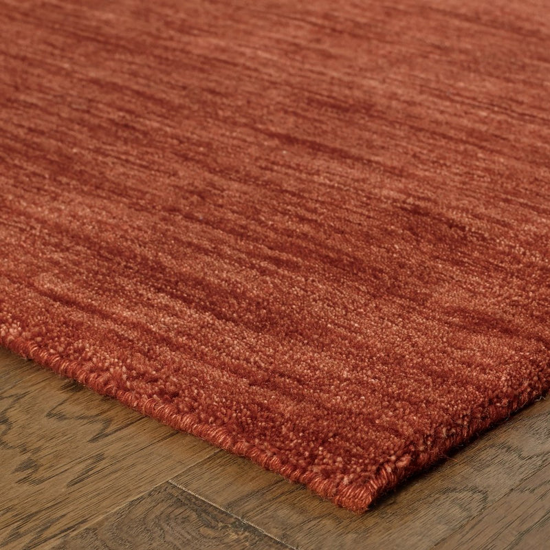 ORIENTAL WEAVERS Aniston 27103 Red Chic Modern Solid Wool Indoor Area Rectangle Rug (SAK97317)