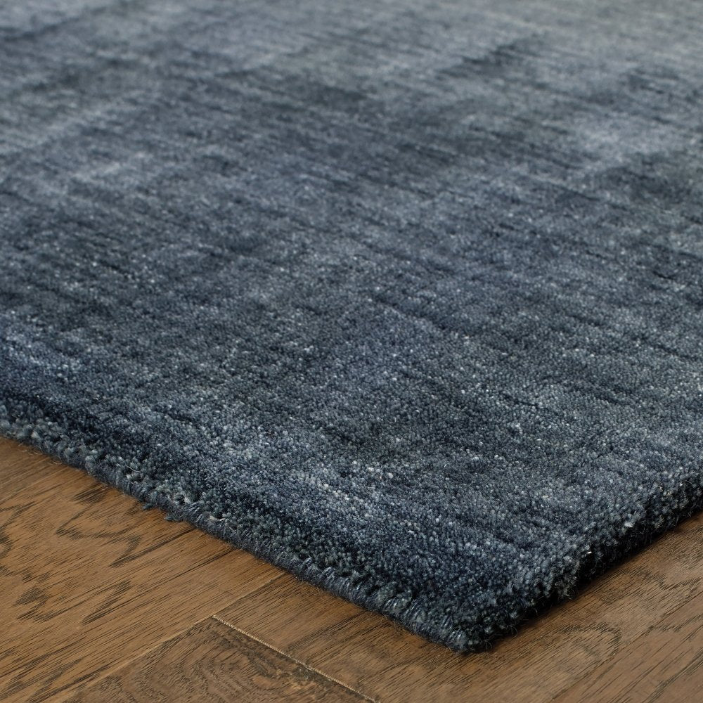 Oriental Weavers Aniston 27106 Navy Timeless Modern Solid Wool Indoor Area Rectangle Rug (SAK73192)