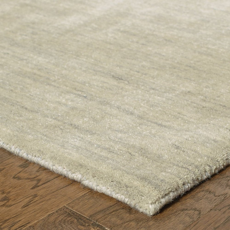 ORIENTAL WEAVERS Aniston 27107 Beige Stylish Modern Solid Wool Indoor Area Rectangle Rug (SAK96302)