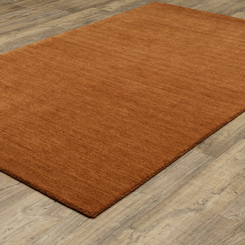 ORIENTAL WEAVERS Aniston 27118 Rust Casual  Solid Wool Indoor Area Rectangle Rug (SAK62932)