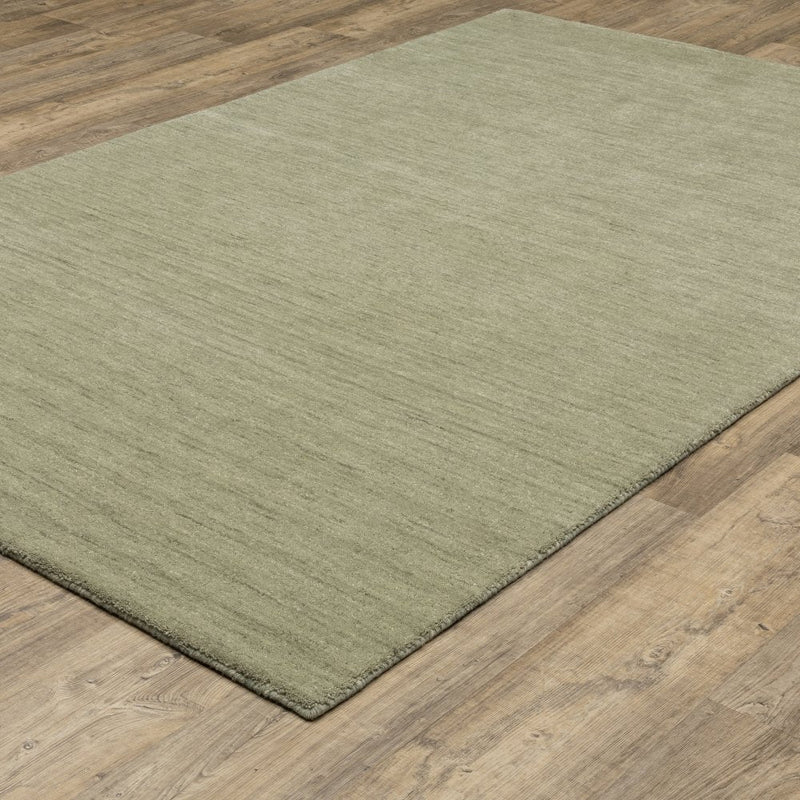 ORIENTAL WEAVERS Aniston 27120 Sage Opulent Modern Solid Wool Indoor Area Rectangle Rug (SAK51302)