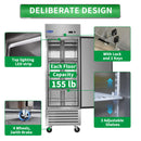 Orikool 27 Inch Commercial 23 Cu.Ft Reach-In Stainless Steel Freezer (SAK96352) - Saksby Wholesale - Deliberate Design