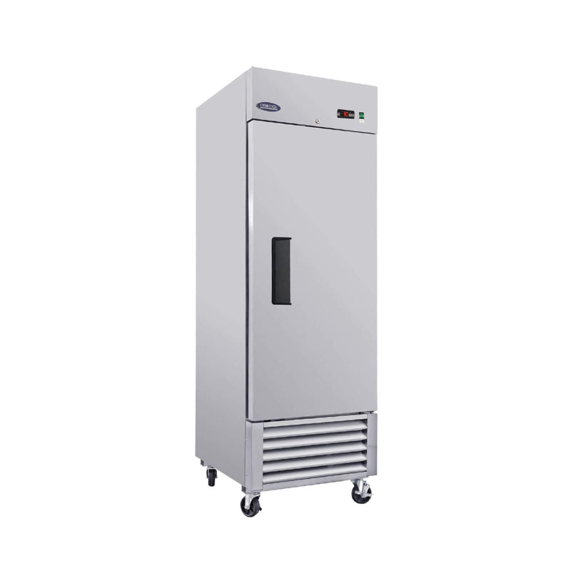 Orikool 27 Inch Commercial 23 Cu.Ft Reach-In Stainless Steel Freezer (SAK96352) - Saksby Wholesale - Side Front View