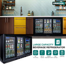 Orikool 53-Inch Energy Efficient Commercial Back Bar Drink Cooler With LED Lighting And 3 Glass Doors (SAK12097) - Saksby Wholesale - Actual Setup