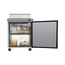 Orikool Commercial Refrigerator Sandwich & Salad Prep Table With Butcher Block Cutting Board (SAK31598) - Saksby Wholesale - Open Door View