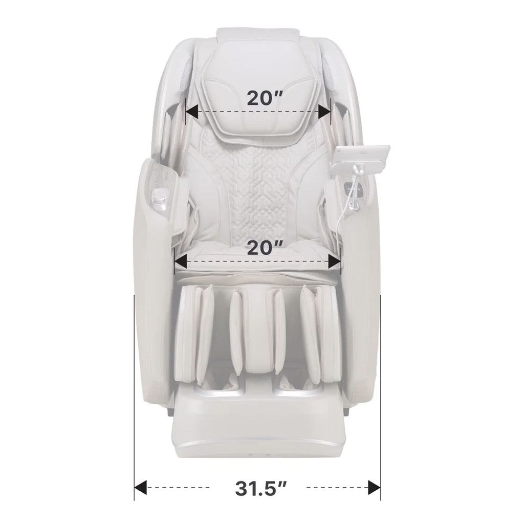 Osaki 4D Manhattan Duo Mech Massage Chair With Smart Auto Body Scan Taupe SAK53948 Saksby - Front Dimensions