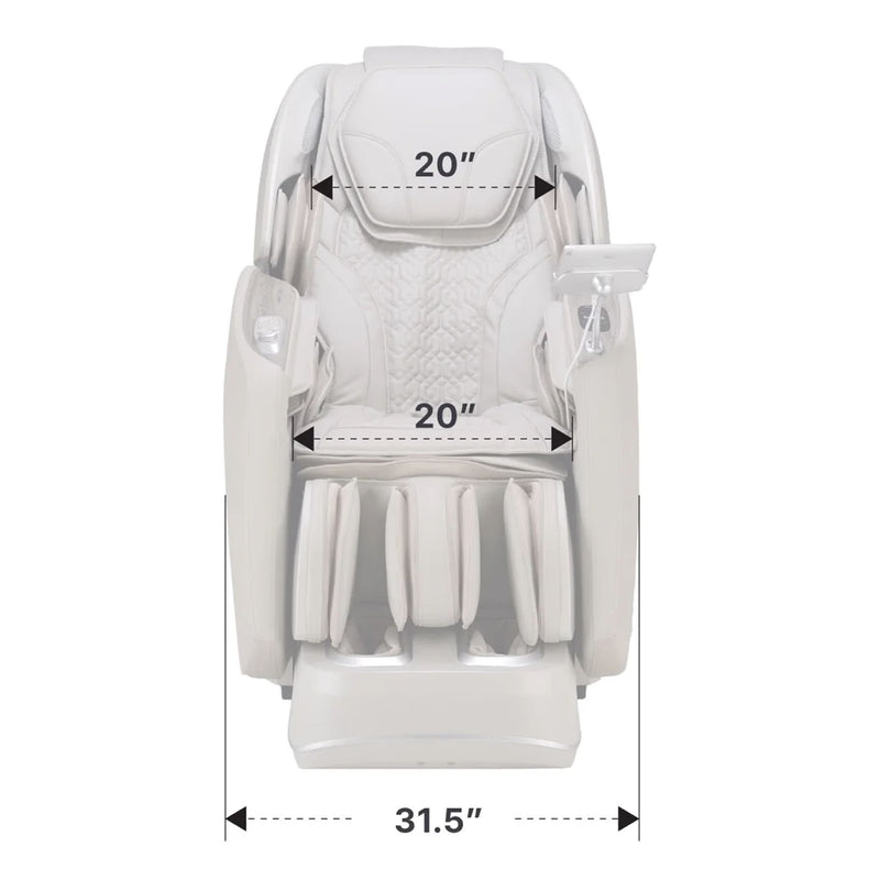 Osaki 4D Manhattan Duo Mech Massage Chair With Smart Auto Body Scan Taupe SAK53948 Saksby - Front Dimensions