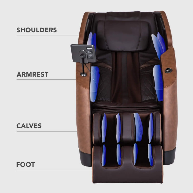 Osaki Ziva 2D Zero Gravity Full Body Massage Chair With Bluetooth Speakers Brown SAK93806 - 24 Cell Full Body Air Massage