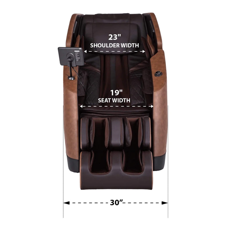 Osaki Ziva 2D Zero Gravity Full Body Massage Chair With Bluetooth Speakers Brown SAK93806 - Front Dimensions