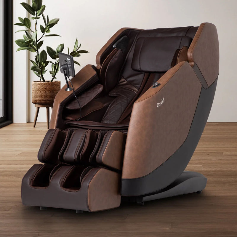 Osaki Ziva 2D Zero Gravity Full Body Massage Chair With Bluetooth Speakers Brown SAK93806 - Lifestyle Front Left View