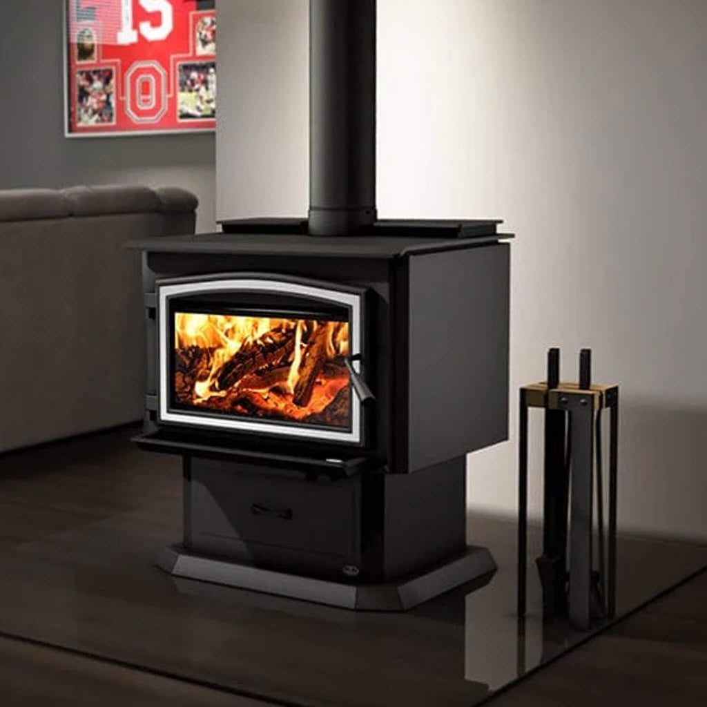 OSBURN MATRIX 3500 Wood-Burning 110K BTU Stove With Blower [OB03500] SAKSBY - Front Left View