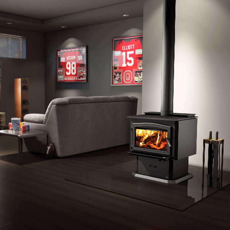 OSBURN MATRIX 3500 Wood-Burning 110K BTU Stove With Blower [OB03500] SAKSBY - Living Room View