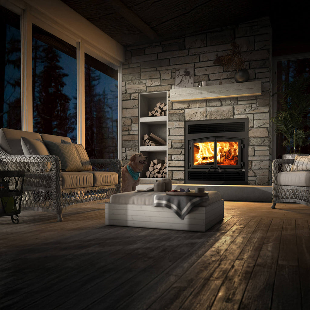 OSBURN STRATFORD II Wood-Burning Fireplace Insert [OB04007] SAKSBY - Lifestyle View