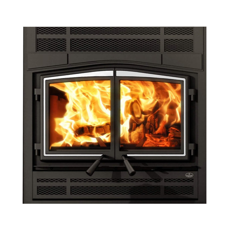 OSBURN STRATFORD II Wood-Burning Fireplace Insert [OB04007] SAKSBY - Nickel Door View