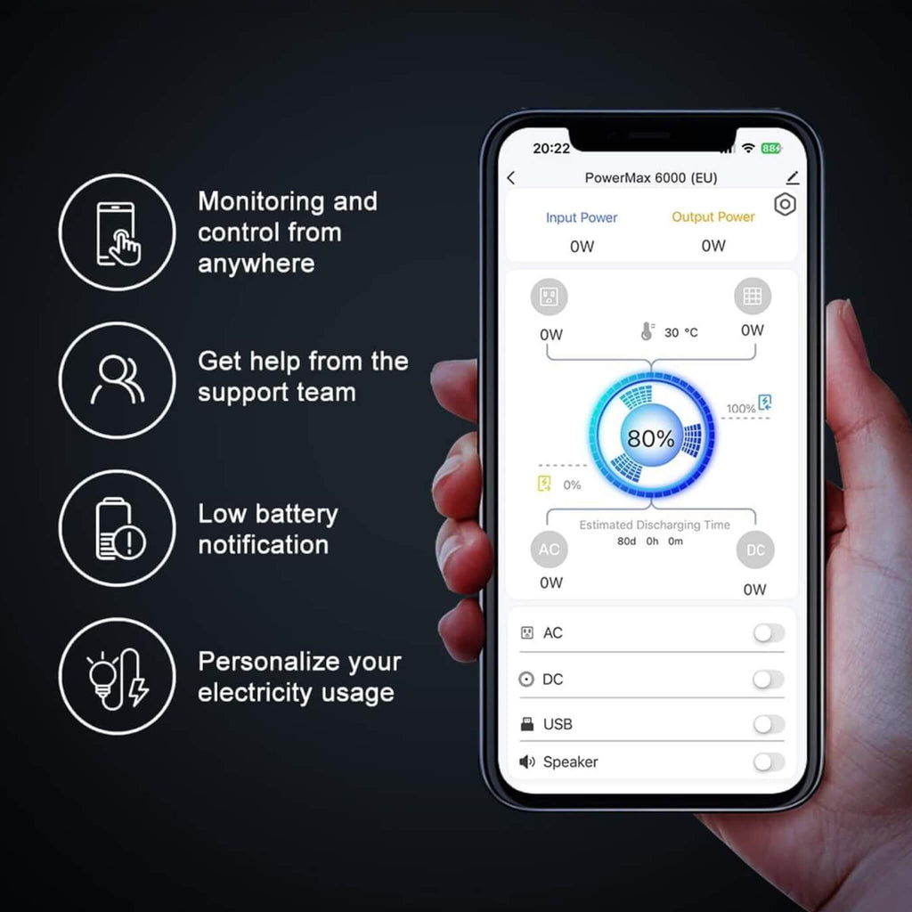 Oscal PowerMax 6000 3600WH LFP Battery Powert Station (SAK38159) - Saksby Wholesale - App View