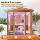 Outdoor 4-Person Traditional Cedar Steam Sauna With Sauna Heater (SAK71390) - Saksby Wholesale - Demonstration View