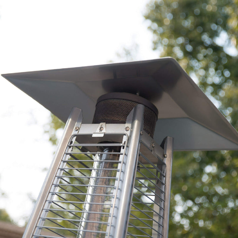 Outdoor 40K BTU Quartz Glass Tube Patio Propane Heater With Visible Flame (SAK91398) - Up View