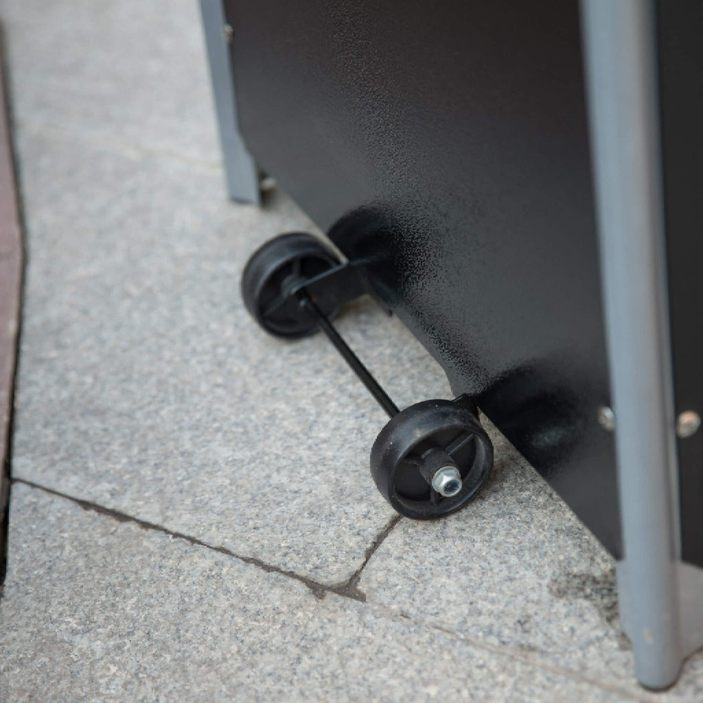 Outdoor 40K BTU Quartz Glass Tube Patio Propane Heater With Visible Flame (SAK91398) - Wheel View