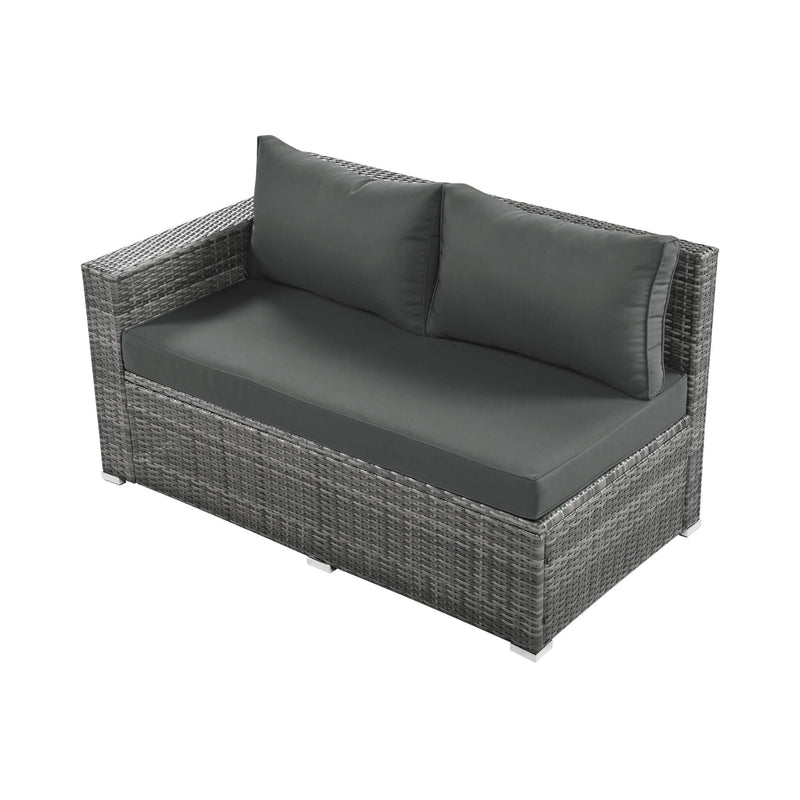 Outdoor 6-Piece All-Weather PE Rattan Sofa Set With Adjustable Seat, Storage Box, Removable Covers, And Tempered Glass Table Top (SAK37221) - Saksby Wholesale - 3 Seat Only Details