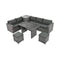 Outdoor 6-Piece All-Weather PE Rattan Sofa Set With Adjustable Seat, Storage Box, Removable Covers, And Tempered Glass Table Top (SAK37221) - Saksby Wholesale - Actual Setup