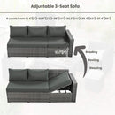 Outdoor 6-Piece All-Weather PE Rattan Sofa Set With Adjustable Seat, Storage Box, Removable Covers, And Tempered Glass Table Top (SAK37221) - Saksby Wholesale - Adjustable Seat