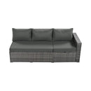 Outdoor 6-Piece All-Weather PE Rattan Sofa Set With Adjustable Seat, Storage Box, Removable Covers, And Tempered Glass Table Top (SAK37221) - Saksby Wholesale - Love Seat Only Details