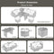 Outdoor 6-Piece All-Weather PE Rattan Sofa Set With Adjustable Seat, Storage Box, Removable Covers, And Tempered Glass Table Top (SAK37221) - Saksby Wholesale - Product Dimensions