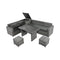 Outdoor 6-Piece All-Weather PE Rattan Sofa Set With Adjustable Seat, Storage Box, Removable Covers, And Tempered Glass Table Top (SAK37221) - Saksby Wholesale - Side View Split Setup