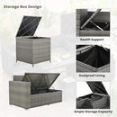 Outdoor 6-Piece All-Weather PE Rattan Sofa Set With Adjustable Seat, Storage Box, Removable Covers, And Tempered Glass Table Top (SAK37221) - Saksby Wholesale - Storage Box Design