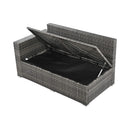 Outdoor 6-Piece All-Weather PE Rattan Sofa Set With Adjustable Seat, Storage Box, Removable Covers, And Tempered Glass Table Top (SAK37221) - Saksby Wholesale - Storage Box From 3 Seat
