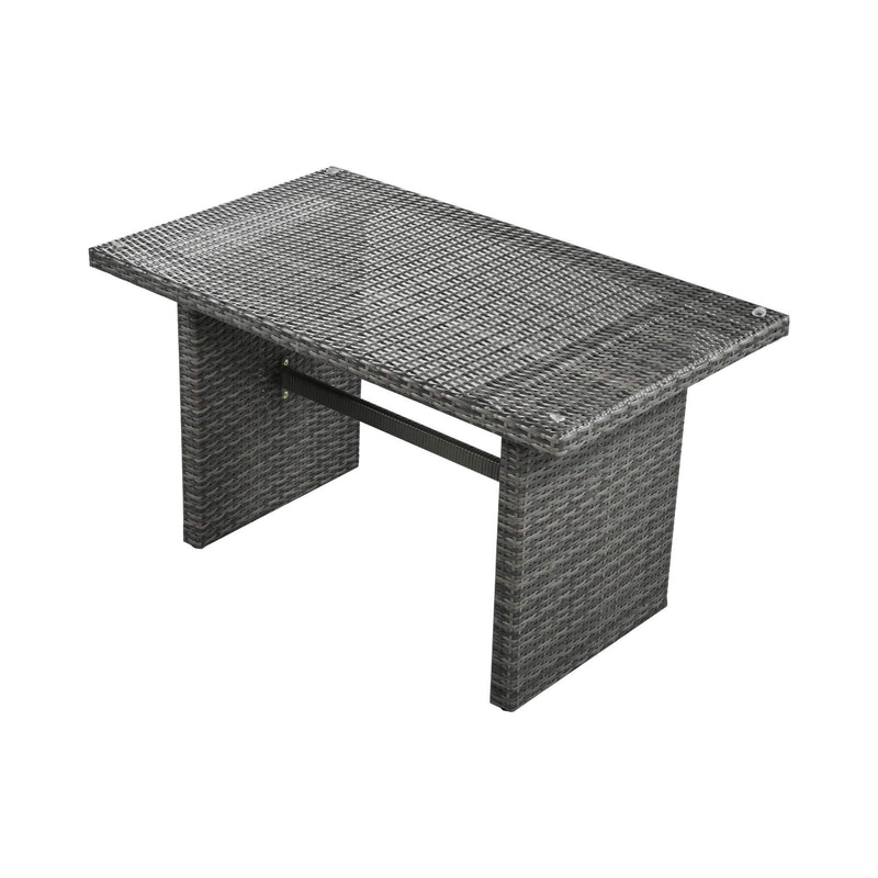 Outdoor 6-Piece All-Weather PE Rattan Sofa Set With Adjustable Seat, Storage Box, Removable Covers, And Tempered Glass Table Top (SAK37221) - Saksby Wholesale - Table Only Details