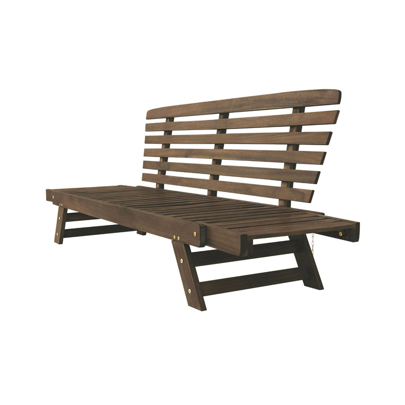 Outdoor Adjustable Wooden Patio Daybed Sofa With Cushions (SAK41345) - Saksby Wholesale - Side View Frame 