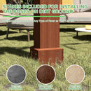 Outdoor Cedar Wood Patio Pergola With Slatted Trellis Roof (SAK92150) - Saksby Wholesale - Ground Stakes