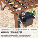Outdoor Cedar Wood Patio Pergola With Slatted Trellis Roof (SAK92150) - Saksby Wholesale - Slatted Roof
