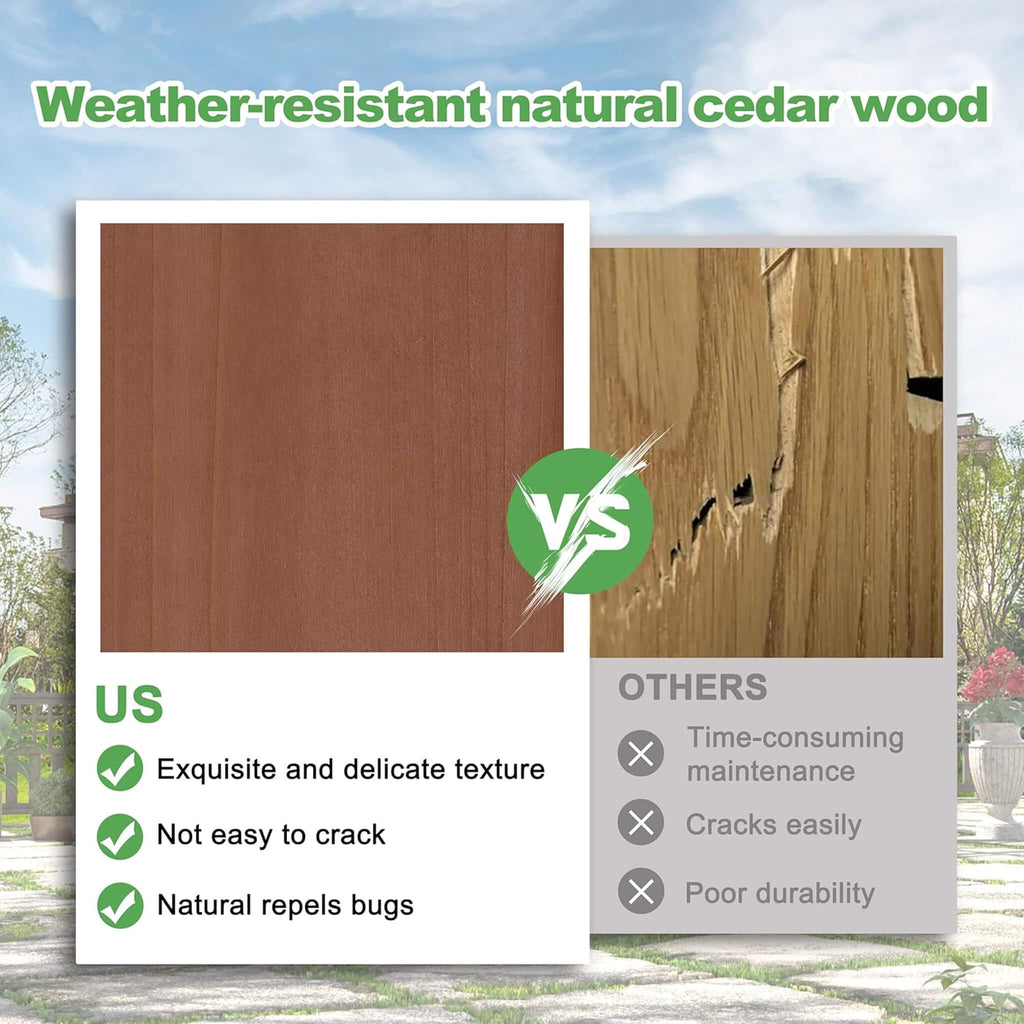 Outdoor Cedar Wood Patio Pergola With Slatted Trellis Roof (SAK92150) - Saksby Wholesale - Weather Resistant Natural Cedar Wood