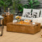 Outdoor Propane Gas Fire Pit Table W/ Lava Rocks & Cover, 50K BTU (SAK94436) - Saksby Wholesale - Lifestyle View