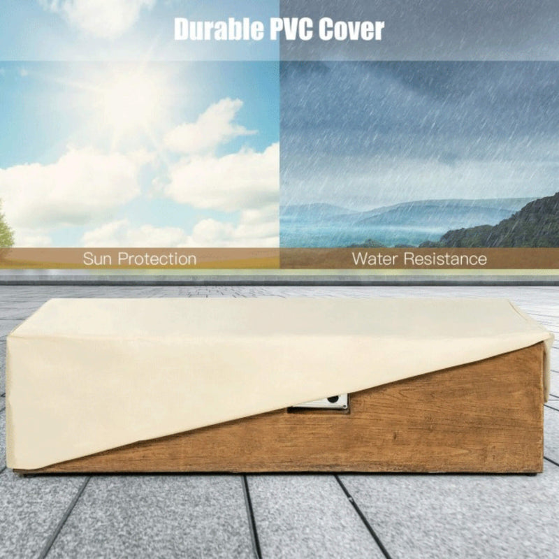 Outdoor Propane Gas Fire Pit Table W/ Lava Rocks & Cover, 50K BTU (SAK94436) - Saksby Wholesale - PVC Cover View