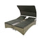 Outdoor Rattan Patio Daybed With Adjustable Backrest, Canopy Roof, Storage Box And Cup Holders (SAK54220) - Saksby Wholesale - Side View