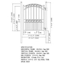 Paris Style Powder Coated Galvanized Steel Pedestrian Gate, 5FT [PGPAR-AP] (SAK14563) - Saksby Wholesale - Specifications