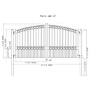 [12-18FT] Paris Style Steel Premium Dual Swing Driveway Gate [DGPARD-AP] (SAK97031) - Saksby Wholesale - 12ft Dimensions
