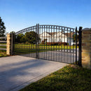 [12-18FT] Paris Style Steel Premium Dual Swing Driveway Gate [DGPARD-AP] (SAK97031) - Saksby Wholesale - Product In Use