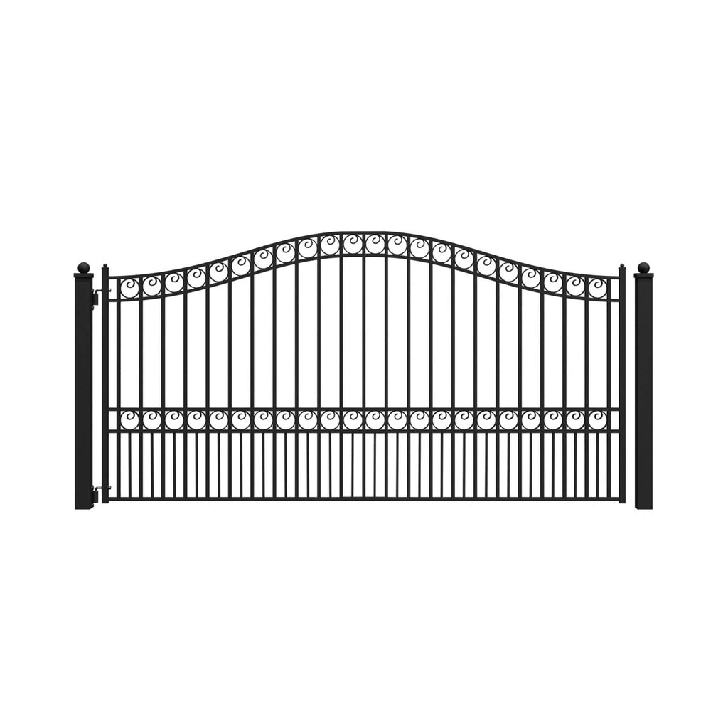 Paris Style Heavy-Duty Galvanized Steel Single Swing Driveway Gate (SAK78643) - Saksby Wholesale - Front View
