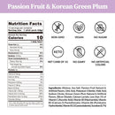 Passion Fruit & Korean Plum Electrolytes - Zero Sugar (SAK78061) - Saksby Wholesale - Nutrition Facts