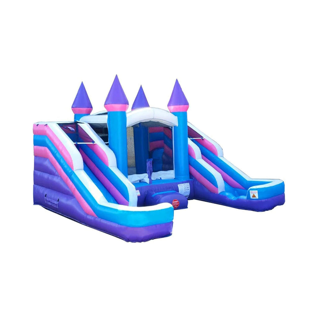 Pink Castle Bounce House Combo With Double Water Slide (SAK84027) - Saksby Wholesale - Front Left View