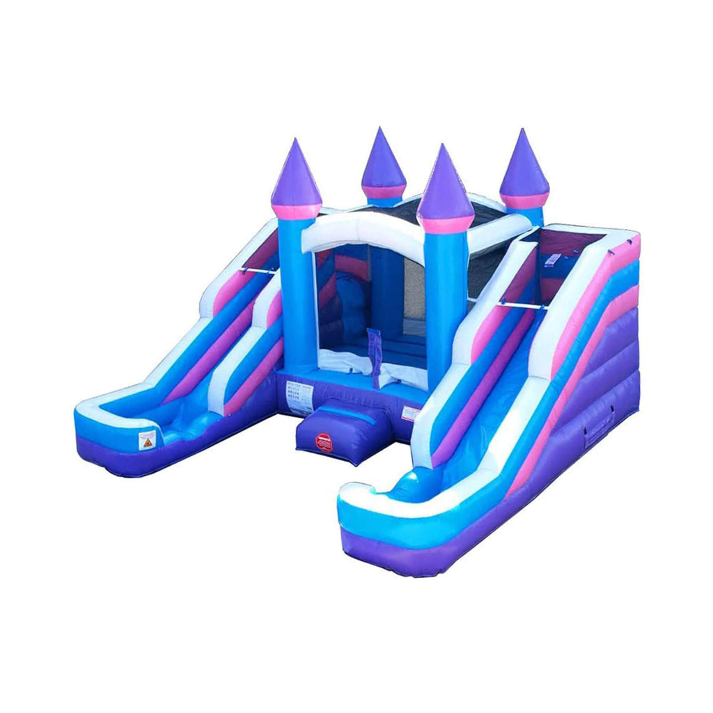 Pink Castle Bounce House Combo With Double Water Slide (SAK84027) - Saksby Wholesale - Front Right View